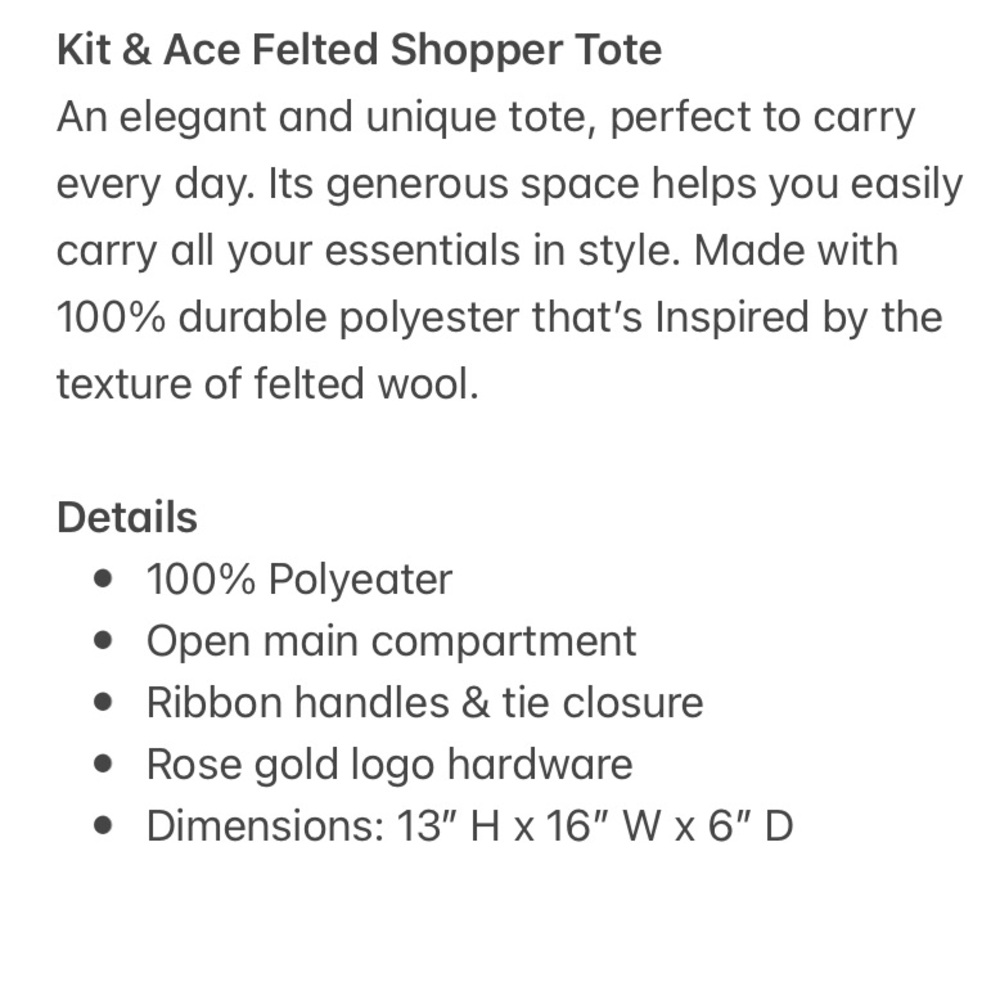 Kit & Ace Large Grey Felted Shopper Tote - Picture 13 of 14